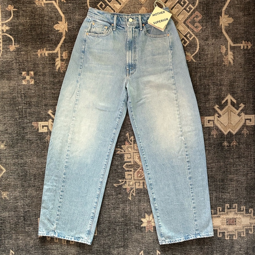 MOTHER Denim The Full Pipe Flood in Back Pedal Blue